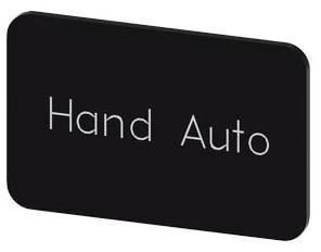 Bezeichnungsschild 17,5x27mm, Schild schwarz, Beschriftung: Hand Auto