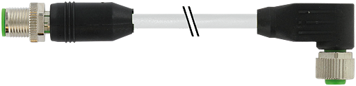 M12 St. 0° / M12 Bu. 90° geschirmt, V4A