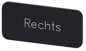 Bezeichnungsschild 12,5x27mm, Schild schwarz, Beschriftung: Rechts
