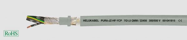 PUR-Schleppkettenleitung PURö-OZ-HF-YCP 2x1 mm² Grau
