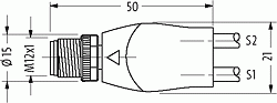 M12 Y-Verteiler auf M8 Bu. 0° SC