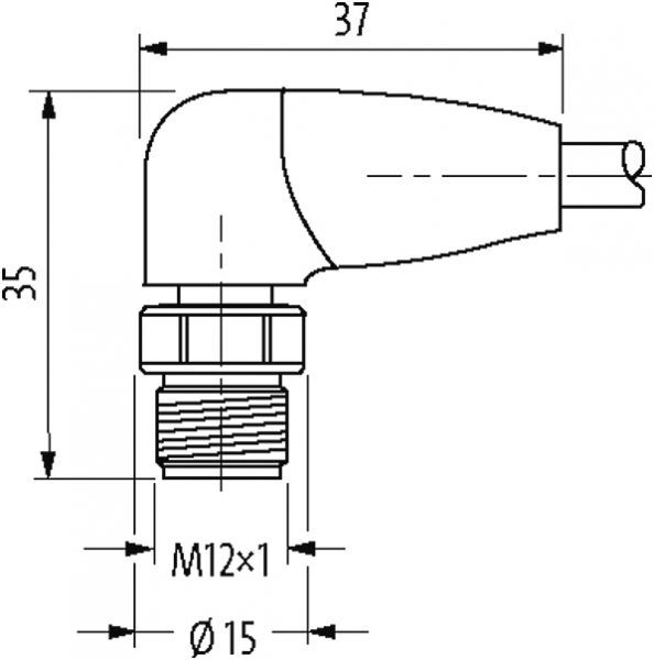 M12 St. 90° gesch. freies Ltg.-ende F&B Pro