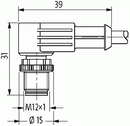 M12 St. gew. mit freiem Leitungsende V4A