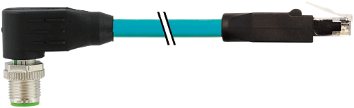 M12 St. 90° / RJ45 St 0° 8p. geschirmt EN