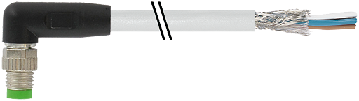 M8 St. 90° freies Ltg.-ende, geschirmt