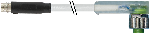 M8 St. 0° snap-in / M12 Bu. 90° schraubb. LED