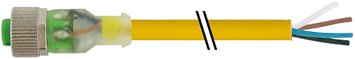 M12 Bu 0° freies Ltg.-ende LED