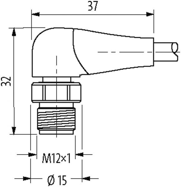 M12 St. 90° freies Ltg.-ende F&B Pro