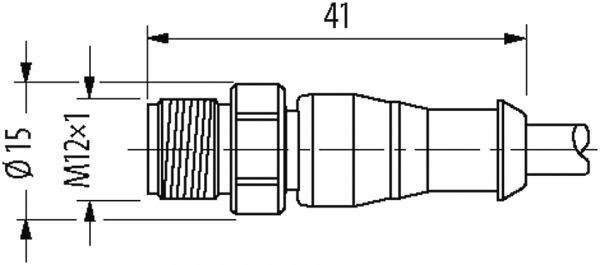 M12 St. 0° freies Ltg.-ende V4A