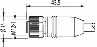 M12 Bu. 0° / RJ45 St. 0° geschirmt Ethernet 7000-44621-8510450