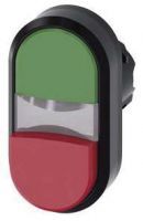 Doppeldrucktaster, beleuchtet, 22mm, rund, grün, rot 3SU1001-3BB42-0AA0