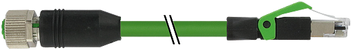 M12 Bu. 0° D-kod. / RJ45 St. 0° geschirmt V4A