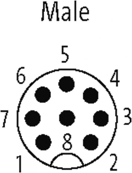 M12 St. 0° freies Ltg.-ende V4A