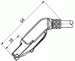 RJ45 St. 45° unten freies Ltg-ende geschirmt