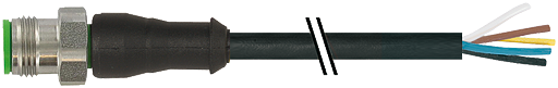 M12 St. 0° freies Ltg.-ende V4A