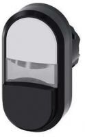 Doppeldrucktaster, beleuchtet, 22mm, rund, weiß, schwarz 3SU1001-3BB61-0AA0