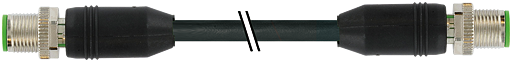 M12 St. 0° / M12 St. 0° geschirmt, Ethernet