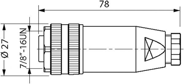 7/8'' Buchse ger. selbstanschl. m. Schraubkl.