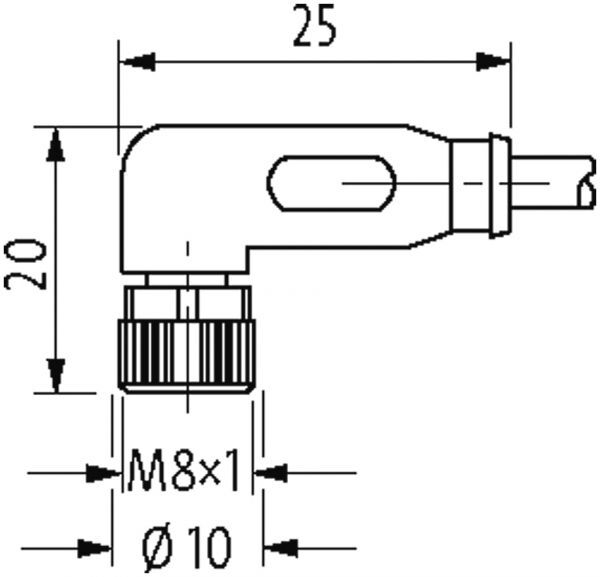 M8 St. 0° / M8 Bu. 90° A-kod. LED