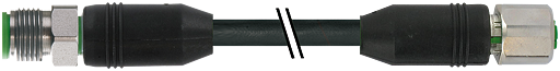 M12 St. 0° / M12 Bu. 0° geschirmt V4A