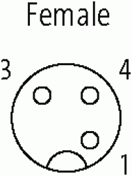 M12 Bu. 90° A-kod. freies Ltg-ende LED V2A