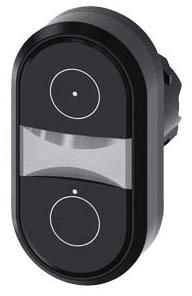 Doppeldrucktaster, 22mm, rund, schwarz: Symbol 5264 IEC 60417, schwarz