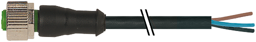 M12 Bu. 0° freies Ltg.-ende V4A