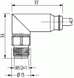 M12-Steel St. 90° freies Ltg.-ende