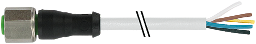 M12 Bu. 0° freies Ltg.-ende V4A