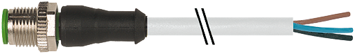 M12 St. 0° freies Ltg.-ende V2A