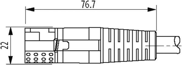 MQ15-X-Power Bu. 0° geschirmt freies Ltg.-ende