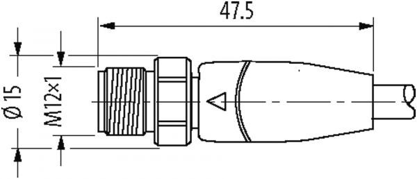 M12 St. 0° gesch. freies Ltg.-ende F&B Pro