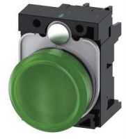 Leuchtmelder, 22mm, rund, grün, Linse, glatt, AC/DC 24V 3SU1102-6AA40-1AA0