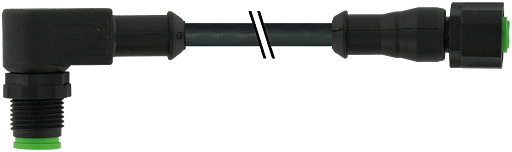 M12 SC male 90° / M12 female 0°