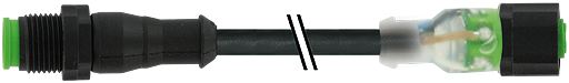 M12 St. 0° / M12 Bu. 0° LED SC