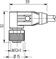 M12 Bu. 90° freies Ltg.-ende LED 7000-12423-4870150