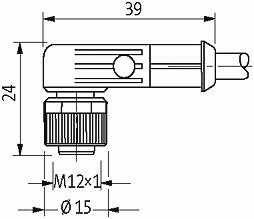Y-Verteiler M12 St. / M12 Bu. 90° LED V4A