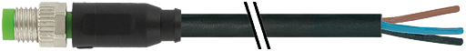 M8 St. 0° freies Ltg.-ende