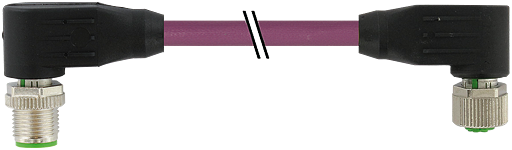 M12 St. 90° / M12 Bu. 90° A-kod.