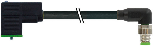 M8 St. 90° A-kod. / MSUD Ventilst. CI-9.4mm kl.BF