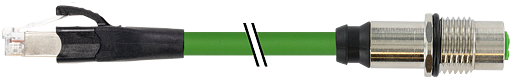 M12 Bu. Flansch X-kod. / RJ45 St. 0° geschirmt