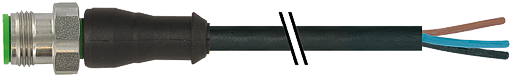 M12 St. 0° freies Ltg.-ende V4A