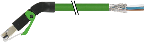 RJ45 St. 45° unten freies Ltg-ende geschirmt