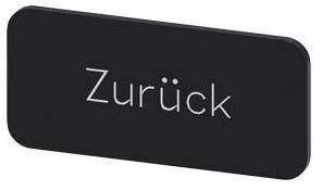 Bezeichnungsschild 12,5x27mm, Schild schwarz, Beschriftung: Zurück