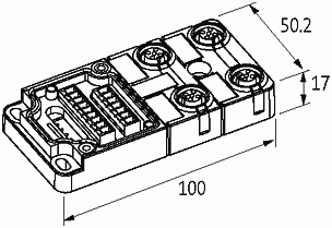 Exact12, 4xM12, 5-pol., Grundmodul PNP-LED