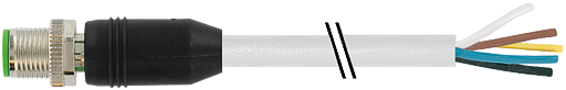 M12 St. 0° freies Ltg.-ende V4A