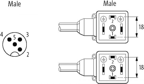 M12 Y-Verteiler / MSUD Ventilst. BF A 18mm