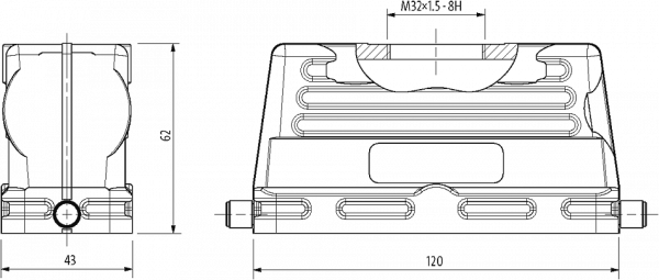 B24 Tüllengehäuse niedrige Bauform IP65