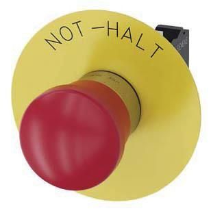 Not-Halt-Pilzdrucktaster, 22mm, rund, rot, Beschriftung: Not-Halt, 1Ö