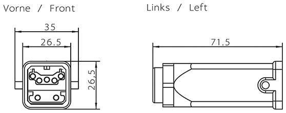 PROFIBUS ECOFAST Hybrid Plug 180, (ECOFAST CU), 2xCU, 4x1,5qmm CU Buchsene